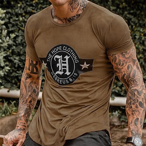 Men's Unisex T shirt Tee Letter Graphic Prints Crew Neck Brown Outdoor Street Short Sleeve Print Clothing Apparel Sports Designer Casual Big and Tall / Summer / Summer
Men's Unisex T shirt Tee Letter Graphic Prints Crew Neck Brown Outdoor Street Short Sleeve Print Clothing Apparel Sports Designer Casual Big and Tall / Summer / Summer