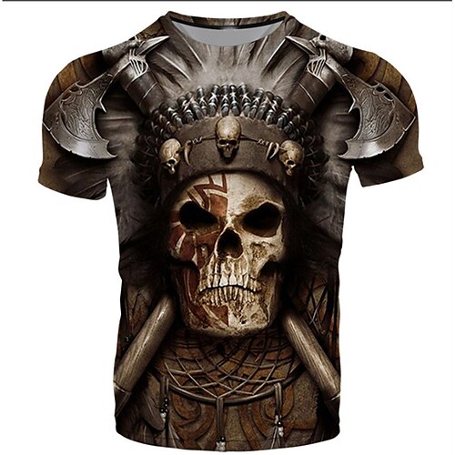 Men's Unisex T shirt Tee Skull Graphic Prints Crew Neck Blue Brown Short Sleeve 3D Print Outdoor Street Print Tops Sports Designer Casual Big and Tall / Summer / Summer
Men's Unisex T shirt Tee Skull Graphic Prints Crew Neck Blue Brown Short Sleeve 3D Print Outdoor Street Print Tops Sports Designer Casual Big and Tall / Summer / Summer