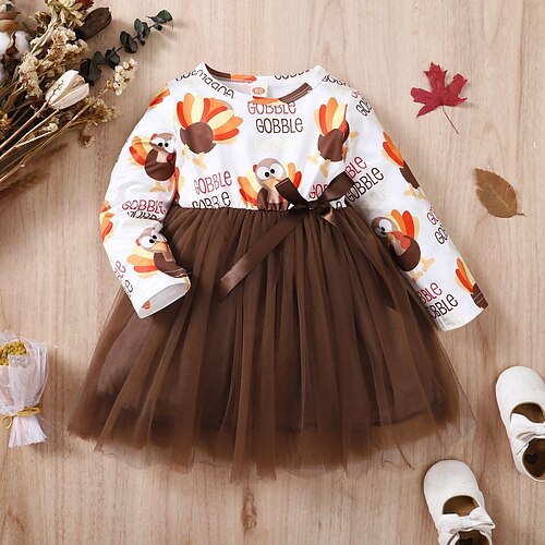 Kids Little Girls' Dress Letter Bird A Line Dress Vacation Brown Above Knee Long Sleeve Princess Sweet Dresses Fall Winter Regular Fit 1-5 Years
Kids Little Girls' Dress Letter Bird A Line Dress Vacation Brown Above Knee Long Sleeve Princess Sweet Dresses Fall Winter Regular Fit 1-5 Years