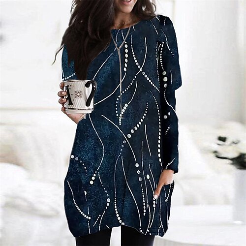 Women's Casual Dress Dark Blue Long Sleeve Geometric Pocket Winter Fall Autumn Winter Dress Weekend Fall Dress Loose Fit 2022 XS S M L XL XXL 3XL 4XL 5XL 6XL
Women's Casual Dress Dark Blue Long Sleeve Geometric Pocket Winter Fall Autumn Winter Dress Weekend Fall Dress Loose Fit 2022 XS S M L XL XXL 3XL 4XL 5XL 6XL