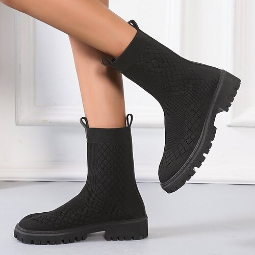 Women's Boots Daily Booties Ankle Boots Winter Chunky Heel Round Toe Casual Minimalism Knit Loafer Solid Colored Black
Women's Boots Daily Booties Ankle Boots Winter Chunky Heel Round Toe Casual Minimalism Knit Loafer Solid Colored Black