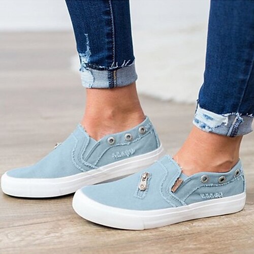 Women's Slip-Ons Daily Slip-on Sneakers Flat Heel Round Toe Casual Canvas Loafer Solid Colored Black Blue Pink
Women's Slip-Ons Daily Slip-on Sneakers Flat Heel Round Toe Casual Canvas Loafer Solid Colored Black Blue Pink