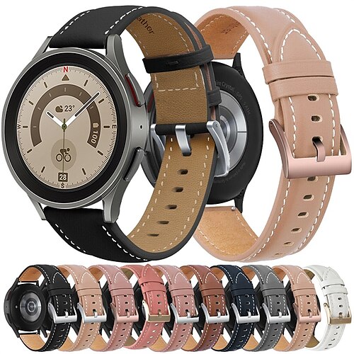 1 pcs Smart Watch Band for Samsung Galaxy Watch 5 40/44MM Watch 5 Pro 45MM 20mm Genuine Leather Smartwatch Strap Luxury Adjustable Breathable Leather Loop Replacement Wristband
1 pcs Smart Watch Band for Samsung Galaxy Watch 5 40/44MM Watch 5 Pro 45MM 20mm Genuine Leather Smartwatch Strap Luxury Adjustable Breathable Leather Loop Replacement Wristband