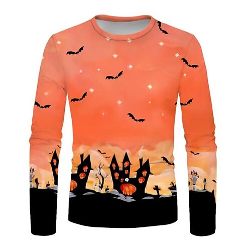 Men's Unisex T shirt Tee Graphic Prints Bat Castle Crew Neck Orange 3D Print Outdoor Halloween Long Sleeve Print Clothing Apparel Basic Sports Designer Casual
Men's Unisex T shirt Tee Graphic Prints Bat Castle Crew Neck Orange 3D Print Outdoor Halloween Long Sleeve Print Clothing Apparel Basic Sports Designer Casual