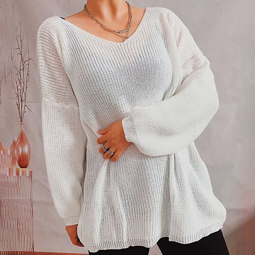 Women's Pullover Sweater jumper Jumper Ribbed Knit Knitted Pure Color V Neck Stylish Casual Outdoor Home Winter Fall Purple Yellow S M L / Long Sleeve / Holiday / Regular Fit / Going out
Women's Pullover Sweater jumper Jumper Ribbed Knit Knitted Pure Color V Neck Stylish Casual Outdoor Home Winter Fall Purple Yellow S M L / Long Sleeve / Holiday / Regular Fit / Going out