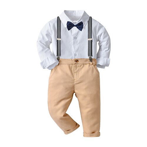 Kids Boys Shirt Pants Clothing Set 2 Pieces Long Sleeve White Solid Color Gentle 2-6 Years
Kids Boys Shirt Pants Clothing Set 2 Pieces Long Sleeve White Solid Color Gentle 2-6 Years