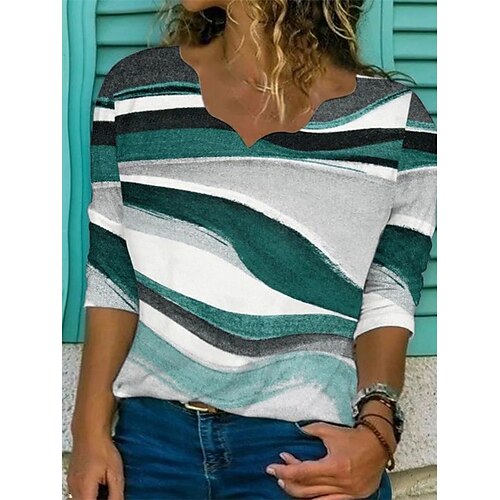 Women's Plus Size Tops Blouse Shirt Striped Print Long Sleeve V Neck Streetwear Casual Daily Going out Polyester Fall Winter Green Blue
Women's Plus Size Tops Blouse Shirt Striped Print Long Sleeve V Neck Streetwear Casual Daily Going out Polyester Fall Winter Green Blue