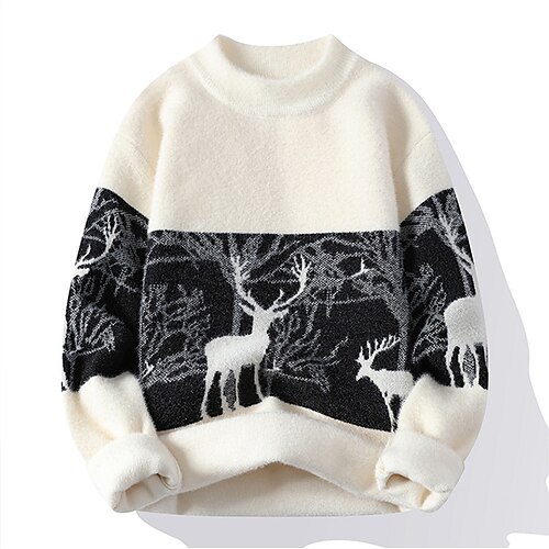 Men's Sweater Ugly Sweater Pullover Sweater jumper Jumper Crochet Knit Cropped Patchwork Knitted Animal Crew Neck Stylish Casual Christmas Daily Spring Fall Green Beige M L XL / Winter / Long Sleeve
Men's Sweater Ugly Sweater Pullover Sweater jumper Jumper Crochet Knit Cropped Patchwork Knitted Animal Crew Neck Stylish Casual Christmas Daily Spring Fall Green Beige M L XL / Winter / Long Sleeve