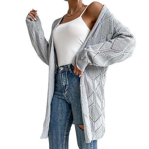 Women's Cardigan Sweater Jumper Crochet Knit Tunic Knitted Pure Color Open Front Stylish Casual Outdoor Home Fall Winter Gray S M L / Long Sleeve
Women's Cardigan Sweater Jumper Crochet Knit Tunic Knitted Pure Color Open Front Stylish Casual Outdoor Home Fall Winter Gray S M L / Long Sleeve