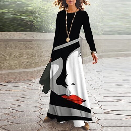 Women's Casual Dress A Line Dress Maxi long Dress Black Long Sleeve Abstract Pocket Print Fall Winter V Neck Vacation Casual 2022 S M L XL XXL 3XL
Women's Casual Dress A Line Dress Maxi long Dress Black Long Sleeve Abstract Pocket Print Fall Winter V Neck Vacation Casual 2022 S M L XL XXL 3XL