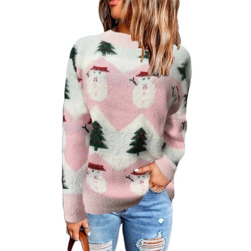 Women's Ugly Christmas Sweater Pullover Sweater Jumper Ribbed Knit Knitted Snowman Crew Neck Stylish Casual Outdoor Christmas Winter Fall Blue Pink S M L / Long Sleeve / Holiday / Regular Fit
Women's Ugly Christmas Sweater Pullover Sweater Jumper Ribbed Knit Knitted Snowman Crew Neck Stylish Casual Outdoor Christmas Winter Fall Blue Pink S M L / Long Sleeve / Holiday / Regular Fit