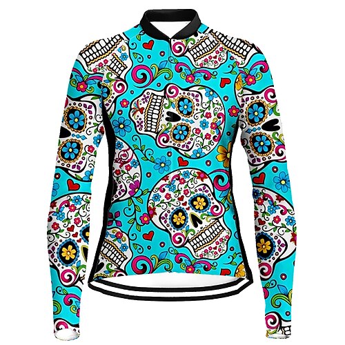 21Grams Women's Cycling Jersey Long Sleeve Bike Top with 3 Rear Pockets Mountain Bike MTB Road Bike Cycling Breathable Quick Dry Moisture Wicking Reflective Strips Blue Skull Polyester Spandex Sports
21Grams Women's Cycling Jersey Long Sleeve Bike Top with 3 Rear Pockets Mountain Bike MTB Road Bike Cycling Breathable Quick Dry Moisture Wicking Reflective Strips Blue Skull Polyester Spandex Sports