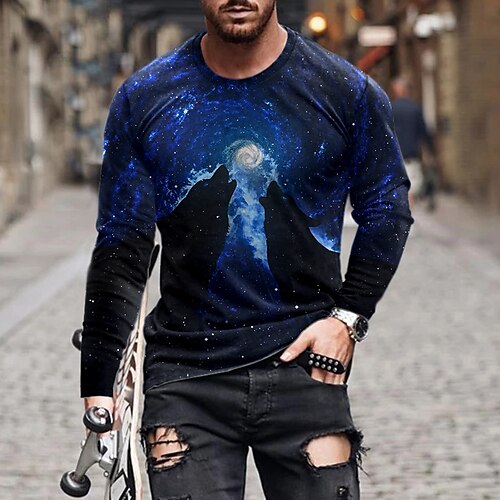 Men's Unisex T shirt Tee Wolf Graphic Prints Crew Neck Blue Long Sleeve 3D Print Outdoor Halloween Print Tops Basic Sports Designer Casual
Men's Unisex T shirt Tee Wolf Graphic Prints Crew Neck Blue Long Sleeve 3D Print Outdoor Halloween Print Tops Basic Sports Designer Casual