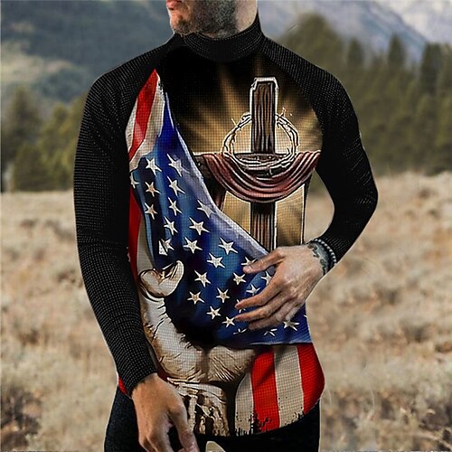 Men's T shirt Tee Graphic National Flag Turtleneck Blue 3D Print Outdoor Street Long Sleeve Print Clothing Apparel Basic Streetwear Designer Comfortable
Men's T shirt Tee Graphic National Flag Turtleneck Blue 3D Print Outdoor Street Long Sleeve Print Clothing Apparel Basic Streetwear Designer Comfortable