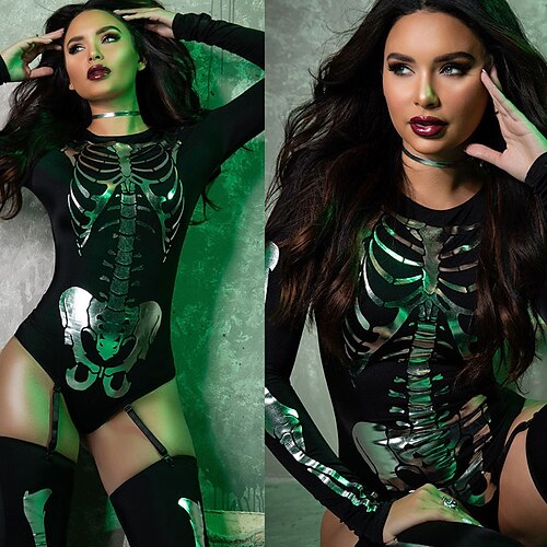Skeleton / Skull Outfits Adults' Women's Cosplay Halloween Halloween Festival / Holiday Polyester Black Women's Easy Carnival Costumes / Leotard / Onesie
Skeleton / Skull Outfits Adults' Women's Cosplay Halloween Halloween Festival / Holiday Polyester Black Women's Easy Carnival Costumes / Leotard / Onesie
