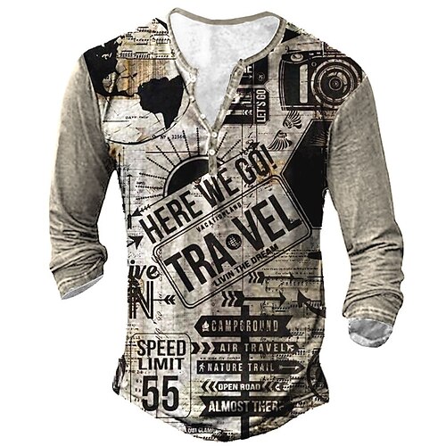 Men's T shirt Tee Henley Shirt Tee Graphic Letter Henley Gray 3D Print Plus Size Outdoor Daily Long Sleeve Button-Down Print Clothing Apparel Basic Designer Classic Comfortable / Sports
Men's T shirt Tee Henley Shirt Tee Graphic Letter Henley Gray 3D Print Plus Size Outdoor Daily Long Sleeve Button-Down Print Clothing Apparel Basic Designer Classic Comfortable / Sports