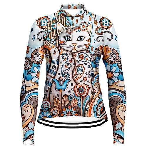 21Grams Women's Cycling Jersey Long Sleeve Bike Top with 3 Rear Pockets Mountain Bike MTB Road Bike Cycling Breathable Quick Dry Moisture Wicking Reflective Strips Blue Cat Polyester Spandex Sports
21Grams Women's Cycling Jersey Long Sleeve Bike Top with 3 Rear Pockets Mountain Bike MTB Road Bike Cycling Breathable Quick Dry Moisture Wicking Reflective Strips Blue Cat Polyester Spandex Sports