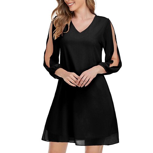 Women's Mini Dress Light Pink Black Pink 3/4 Length Sleeve Pure Color Hollow Out Spring Summer V Neck Modern Weekend 2022 S M L XL XXL
Women's Mini Dress Light Pink Black Pink 3/4 Length Sleeve Pure Color Hollow Out Spring Summer V Neck Modern Weekend 2022 S M L XL XXL