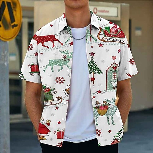 Men's Shirt T-Shirt Outfits Graphic Shirt Tree Elk Turndown White 3D Print Outdoor Christmas Short Sleeves Button-Down Print Clothing Apparel Designer Casual Breathable / Summer / Spring / Summer
Men's Shirt T-Shirt Outfits Graphic Shirt Tree Elk Turndown White 3D Print Outdoor Christmas Short Sleeves Button-Down Print Clothing Apparel Designer Casual Breathable / Summer / Spring / Summer