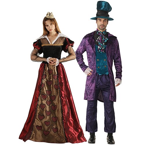 Cosplay Mad Hatter The Red Queen Outfits Couples' Costumes Unisex Movie Cosplay Cosplay Costume Party Purple Red Costume Halloween Carnival Masquerade Polyester
Cosplay Mad Hatter The Red Queen Outfits Couples' Costumes Unisex Movie Cosplay Cosplay Costume Party Purple Red Costume Halloween Carnival Masquerade Polyester