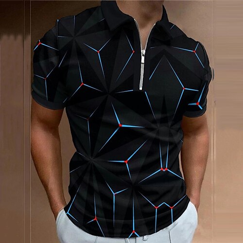 Men's Collar Polo Shirt Golf Shirt Geometry Turndown Blue Red 3D Print Outdoor Street Short Sleeves Zipper Print Clothing Apparel Fashion Designer Casual Breathable / Summer / Spring / Summer
Men's Collar Polo Shirt Golf Shirt Geometry Turndown Blue Red 3D Print Outdoor Street Short Sleeves Zipper Print Clothing Apparel Fashion Designer Casual Breathable / Summer / Spring / Summer