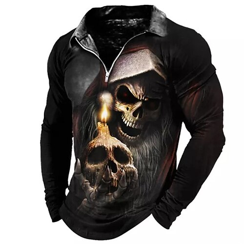 Men's Collar Polo Shirt Golf Shirt Skull Turndown Khaki 3D Print Halloween Street Long Sleeve Zipper Print Clothing Apparel Fashion Designer Casual Breathable
Men's Collar Polo Shirt Golf Shirt Skull Turndown Khaki 3D Print Halloween Street Long Sleeve Zipper Print Clothing Apparel Fashion Designer Casual Breathable