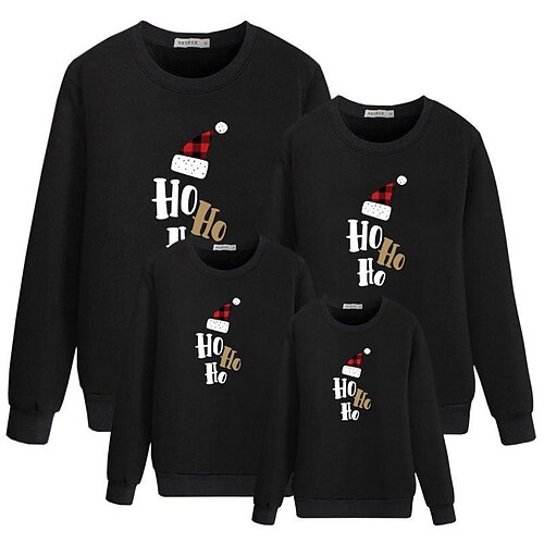 Family Look Christmas Tops Sweatshirt Cotton Letter Daily Red Black Long Sleeve Daily Matching Outfits / Fall / Winter / Sweet
Family Look Christmas Tops Sweatshirt Cotton Letter Daily Red Black Long Sleeve Daily Matching Outfits / Fall / Winter / Sweet