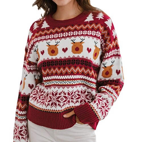 Women's Pullover Sweater Jumper Crochet Knit Knitted Geometric Crew Neck Stylish Casual Christmas Holiday Fall Winter Red S M L / Long Sleeve
Women's Pullover Sweater Jumper Crochet Knit Knitted Geometric Crew Neck Stylish Casual Christmas Holiday Fall Winter Red S M L / Long Sleeve