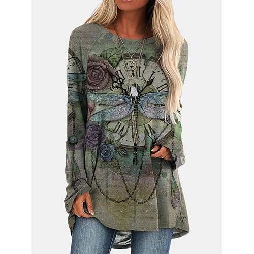 Damen T Shirt Rote Grün Graphic Bedruckt Langarm Casual Täglich Basic Rundhalsausschnitt Standard Blume S
Damen T Shirt Rote Grün Graphic Bedruckt Langarm Casual Täglich Basic Rundhalsausschnitt Standard Blume S