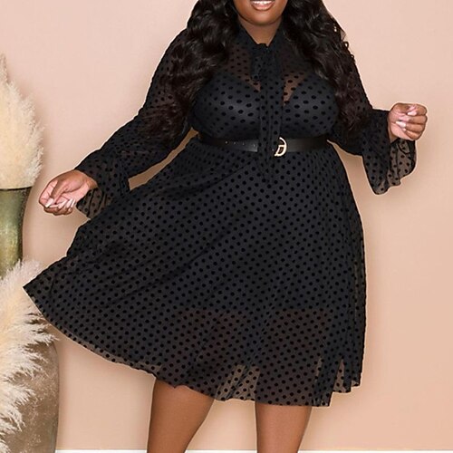 Women's Plus Size Party Dress Polka Dot V Neck Long Sleeve Fall Winter Elegant Prom Dress Midi Dress Party Vacation Dress
Women's Plus Size Party Dress Polka Dot V Neck Long Sleeve Fall Winter Elegant Prom Dress Midi Dress Party Vacation Dress