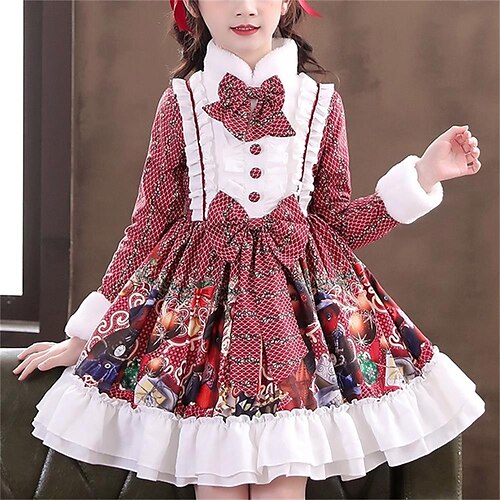 Kids Little Girls' Dress Graphic A Line Dress Party Special Occasion Bow Print Wine Knee-length Sleeveless Cute Princess Dresses Spring Fall Slim 3-12 Years
Kids Little Girls' Dress Graphic A Line Dress Party Special Occasion Bow Print Wine Knee-length Sleeveless Cute Princess Dresses Spring Fall Slim 3-12 Years