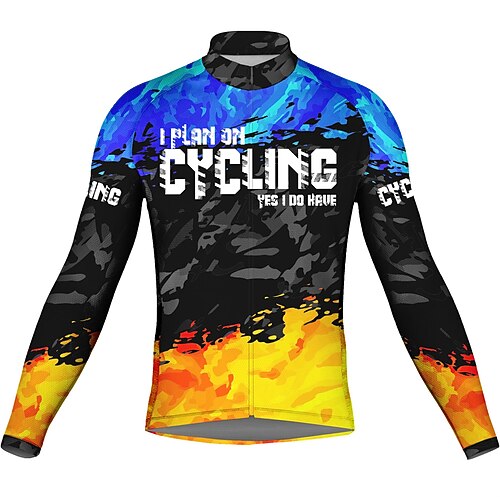 21Grams Men's Cycling Jersey Long Sleeve Bike Top with 3 Rear Pockets Mountain Bike MTB Road Bike Cycling Breathable Quick Dry Moisture Wicking Reflective Strips Blue Graffiti Polyester Spandex Sports
21Grams Men's Cycling Jersey Long Sleeve Bike Top with 3 Rear Pockets Mountain Bike MTB Road Bike Cycling Breathable Quick Dry Moisture Wicking Reflective Strips Blue Graffiti Polyester Spandex Sports