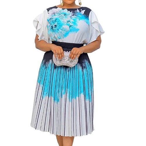 Women's Plus Size Casual Dress Floral Crew Neck Short Sleeve Fall Winter Casual Midi Dress Causal Daily Dress
Women's Plus Size Casual Dress Floral Crew Neck Short Sleeve Fall Winter Casual Midi Dress Causal Daily Dress