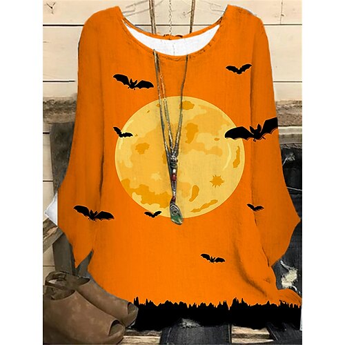 Women's Plus Size Tops Blouse Shirt Letter Pumpkin Print Long Sleeve Crewneck Casual Halloween Halloween Daily Polyester Fall Winter Yellow Orange
Women's Plus Size Tops Blouse Shirt Letter Pumpkin Print Long Sleeve Crewneck Casual Halloween Halloween Daily Polyester Fall Winter Yellow Orange