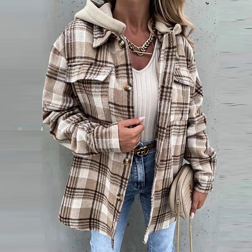 Women's Casual Jacket Warm Breathable Outdoor Daily Wear Vacation Going out Pocket Stripe Single Breasted Hoodie Active Fashion Comfortable Street Style Stripes and Plaid Regular Fit Outerwear Long
Women's Casual Jacket Warm Breathable Outdoor Daily Wear Vacation Going out Pocket Stripe Single Breasted Hoodie Active Fashion Comfortable Street Style Stripes and Plaid Regular Fit Outerwear Long