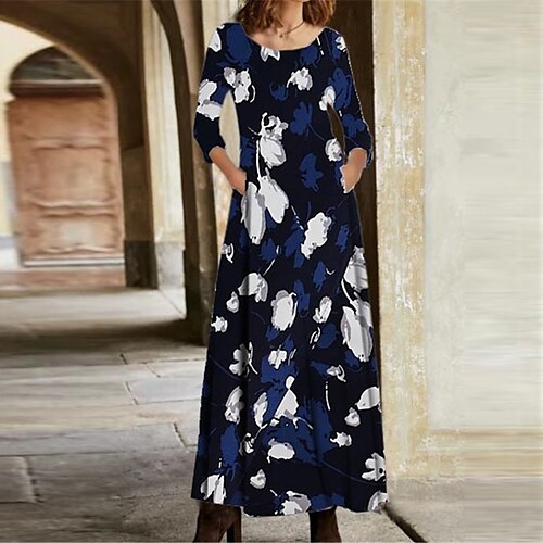 Women's Casual Dress A Line Dress Maxi long Dress Blue Long Sleeve Floral Pocket Print Fall Winter V Neck Vacation Casual 2022 S M L XL XXL 3XL
Women's Casual Dress A Line Dress Maxi long Dress Blue Long Sleeve Floral Pocket Print Fall Winter V Neck Vacation Casual 2022 S M L XL XXL 3XL