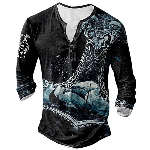 Men's T shirt Tee Henley Shirt Tee Graphic Henley Black 3D Print Plus Size Outdoor Daily Long Sleeve Button-Down Print Clothing Apparel Basic Designer Classic Comfortable / Sports
Men's T shirt Tee Henley Shirt Tee Graphic Henley Black 3D Print Plus Size Outdoor Daily Long Sleeve Button-Down Print Clothing Apparel Basic Designer Classic Comfortable / Sports