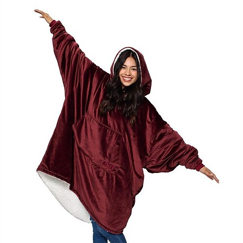 Wearable Blanket Hoodie, Oversized Sherpa Blanket Sweatshirt with Hood Pocket and Sleeves, Super Soft Warm Plush Hooded Blanket for Adult Women Men, One Size Fits All
Wearable Blanket Hoodie, Oversized Sherpa Blanket Sweatshirt with Hood Pocket and Sleeves, Super Soft Warm Plush Hooded Blanket for Adult Women Men, One Size Fits All