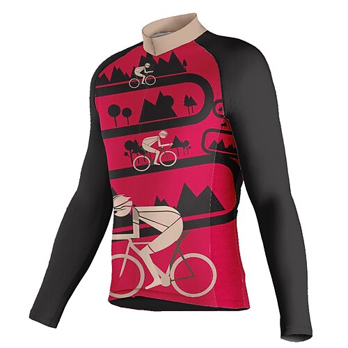 21Grams Men's Cycling Jersey Long Sleeve Bike Top with 3 Rear Pockets Mountain Bike MTB Road Bike Cycling Breathable Quick Dry Moisture Wicking Reflective Strips Rose Red Graphic Polyester Spandex
21Grams Men's Cycling Jersey Long Sleeve Bike Top with 3 Rear Pockets Mountain Bike MTB Road Bike Cycling Breathable Quick Dry Moisture Wicking Reflective Strips Rose Red Graphic Polyester Spandex