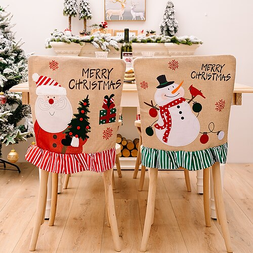 Christmas Ornament Cartoon Creative Santa Chair Cover Snowman Chair cover Linen Stripe Stool Cover
Christmas Ornament Cartoon Creative Santa Chair Cover Snowman Chair cover Linen Stripe Stool Cover
