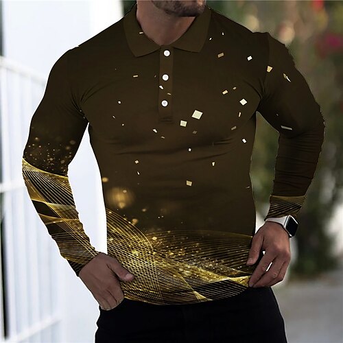 Men's Collar Polo Shirt Golf Shirt Geometric Turndown Gold 3D Print Christmas Street Long Sleeve Button-Down Print Clothing Apparel Fashion Designer Casual Breathable
Men's Collar Polo Shirt Golf Shirt Geometric Turndown Gold 3D Print Christmas Street Long Sleeve Button-Down Print Clothing Apparel Fashion Designer Casual Breathable