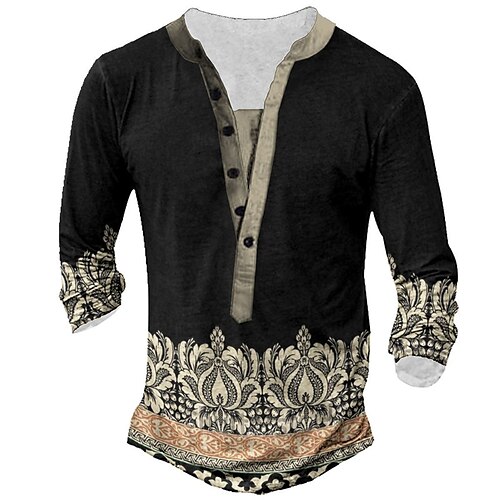 Men's T shirt Tee Henley Shirt Tee Graphic Floral Henley Black 3D Print Plus Size Outdoor Daily Long Sleeve Button-Down Print Clothing Apparel Basic Designer Classic Comfortable / Sports
Men's T shirt Tee Henley Shirt Tee Graphic Floral Henley Black 3D Print Plus Size Outdoor Daily Long Sleeve Button-Down Print Clothing Apparel Basic Designer Classic Comfortable / Sports