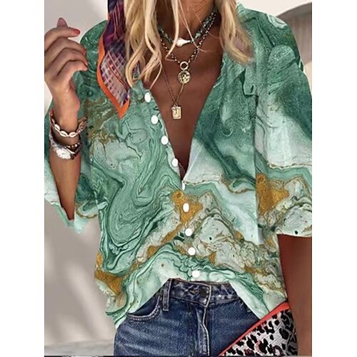Women's Blouse Shirt Green Blue Orange Graphic Floral Button Print Long Sleeve Holiday Weekend Streetwear Casual Shirt Collar Regular Floral Butterfly S / 3D Print
Women's Blouse Shirt Green Blue Orange Graphic Floral Button Print Long Sleeve Holiday Weekend Streetwear Casual Shirt Collar Regular Floral Butterfly S / 3D Print