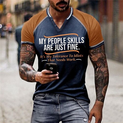 Men's Unisex T shirt Tee Color Block Letter Graphic Prints V Neck Navy Blue 3D Print Outdoor Street Short Sleeve Patchwork Button-Down Clothing Apparel Sports Designer Casual Big and Tall / Summer
Men's Unisex T shirt Tee Color Block Letter Graphic Prints V Neck Navy Blue 3D Print Outdoor Street Short Sleeve Patchwork Button-Down Clothing Apparel Sports Designer Casual Big and Tall / Summer