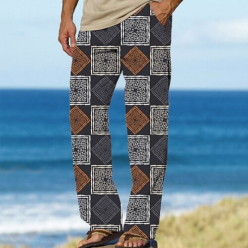 Men's Trousers Beach Pants Pocket Drawstring Elastic Waist Graphic Prints Geometry Comfort Breathable Casual Daily Holiday Streetwear Designer Gray / Elasticity
Men's Trousers Beach Pants Pocket Drawstring Elastic Waist Graphic Prints Geometry Comfort Breathable Casual Daily Holiday Streetwear Designer Gray / Elasticity