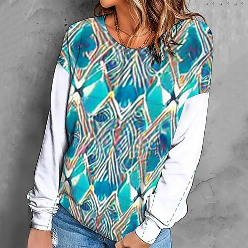Women's Sweatshirt Pullover Retro Blue Graphic Geometric Tie Dye Casual Round Neck Long Sleeve S M L XL 2XL 3XL / Winter
Women's Sweatshirt Pullover Retro Blue Graphic Geometric Tie Dye Casual Round Neck Long Sleeve S M L XL 2XL 3XL / Winter