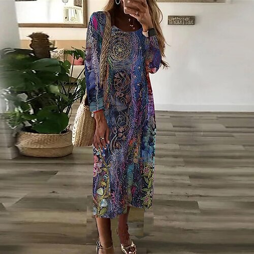 Women's Casual Dress T Shirt Dress Tee Dress Midi Dress Purple Long Sleeve Floral Print Fall Winter Crew Neck Vacation Casual 2022 S M L XL / 3D Print
Women's Casual Dress T Shirt Dress Tee Dress Midi Dress Purple Long Sleeve Floral Print Fall Winter Crew Neck Vacation Casual 2022 S M L XL / 3D Print