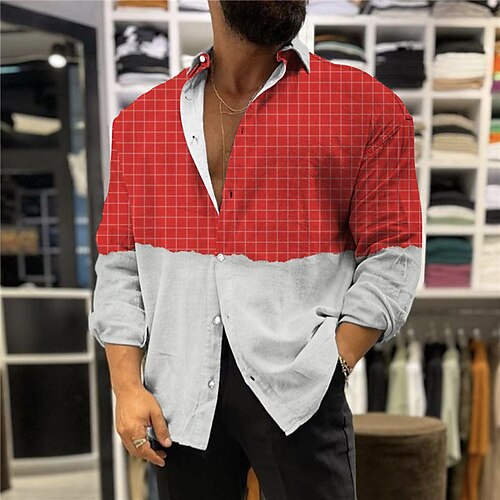 Men's Shirt Plaid Turndown Red 3D Print Outdoor Street Long Sleeve Button-Down Print Clothing Apparel Fashion Designer Casual Breathable
Men's Shirt Plaid Turndown Red 3D Print Outdoor Street Long Sleeve Button-Down Print Clothing Apparel Fashion Designer Casual Breathable
