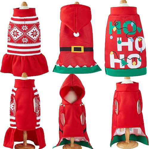 

Dog Cat Hoodie Dress Graphic Quotes & Sayings Christmas Adorable Sweet Christmas Dailywear Winter Dog Clothes Puppy Clothes Dog Outfits Breathable White / Red Green / Red Red Costume for Girl and Boy