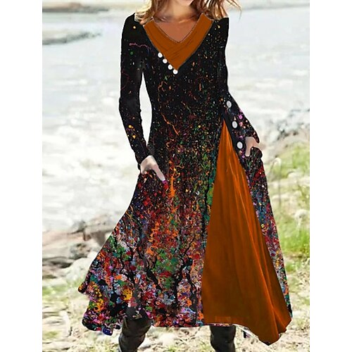 Women's Midi Dress caramel Long Sleeve Print Winter Fall Autumn V Neck Modern Winter Dress Weekend Fall Dress 2022 S M L XL 2XL 3XL
Women's Midi Dress caramel Long Sleeve Print Winter Fall Autumn V Neck Modern Winter Dress Weekend Fall Dress 2022 S M L XL 2XL 3XL